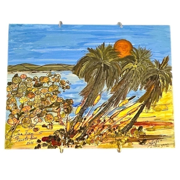 Hand Painted Beach Portrait from Purto Rico - Picture 2 of 5